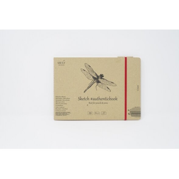Сшитый блокнот для эскизов Authenticbook SMLT с кремовой бумагой, 245 × 176 мм, 36 листов, 80 г/м², с закладкой Сшитый блокнот для эскизов Authenticbook SMLT с кремовой бумагой, 245 × 176 мм, 36 листов, 80 г/м², с закладкой