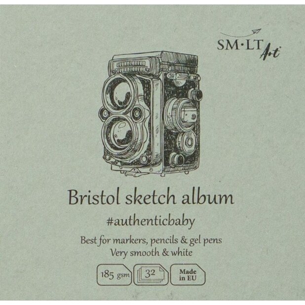 Квадратный блокнот для эскизов SMLT Bristol MINI, 9 × 9 см, 32 листа, 185 г/м², твердая обложка