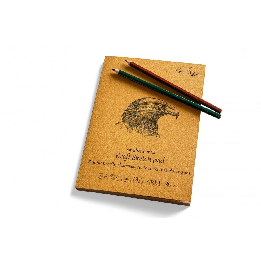 Eskizavimo bloknotas Kraft Authentic A4, 60 lapų, 90 gsm kieta nugarėle 2