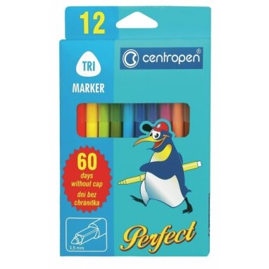 Flomasteriai Centropen Perfekt 2510 2-3 mm 12 spalvų