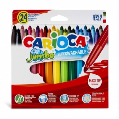 Flomasteriai Carioca Jumbo 24 spalvų