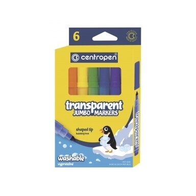 Flomasteriai Centropen Jumbo 6 spalvų Flomasteriai Centropen Jumbo 6 spalvų