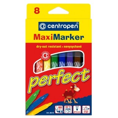 Flomasteriai Centropen Perfekt Maxi 8610 2,5 mm 8 spalvų Flomasteriai Centropen Perfekt Maxi 8610 2,5 mm 8 spalvų
