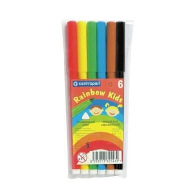 Flomasteriai Centropen RAINBOW KIDS 7550 1 mm 6 spalvų Flomasteriai Centropen RAINBOW KIDS 7550 1 mm 6 spalvų