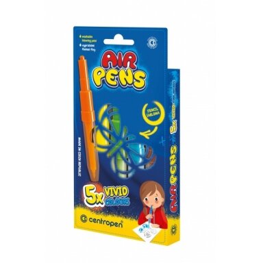 Flomasteriai pučiami Centropen Airpens Vivid 5 spalvų Flomasteriai pučiami Centropen Airpens Vivid 5 spalvų
