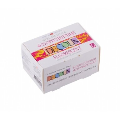 Fluorescentinių akrilų rinkinys Decola 6x20 ml Fluorescentinių akrilų rinkinys Decola 6x20 ml