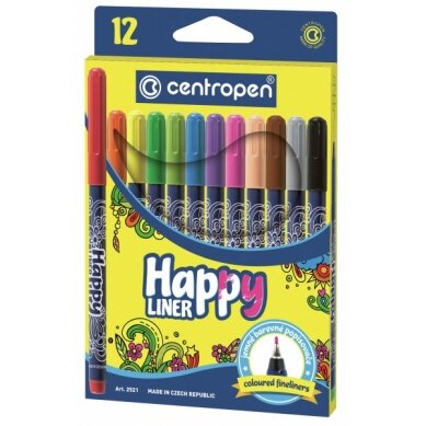 Flomasteriai Centropen Happy Liner 2521 0,3 mm 12 spalvų
