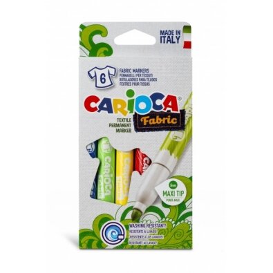 Žymeklių rinkinys tekstilei Carioca Fabric 6 spalvų Žymeklių rinkinys tekstilei Carioca Fabric 6 spalvų