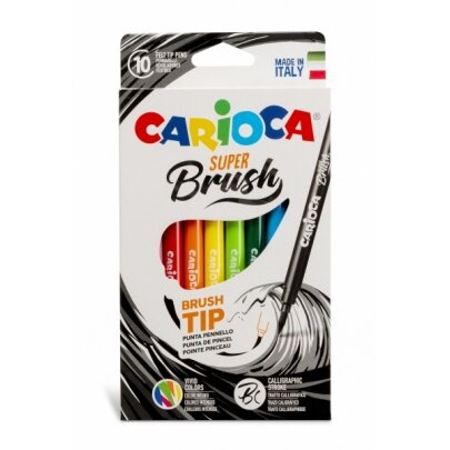 Flomasteriai Carioca Super Brush 10 spalvų