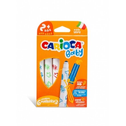 Flomasteriai Carioca Baby Marker 2+ 6 spalvų