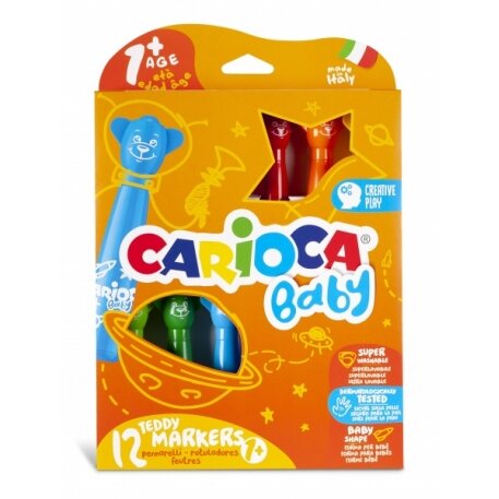 Flomasteriai Carioca  Teddy Marker 1+ 12 spalvų
