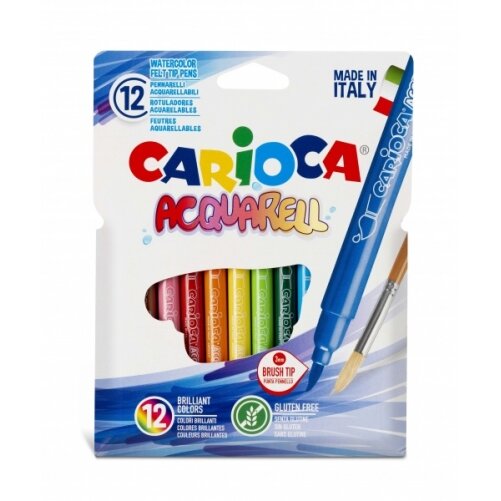Flomasteriai Carioca akvareliniai 12 spalvų Flomasteriai Carioca akvareliniai 12 spalvų