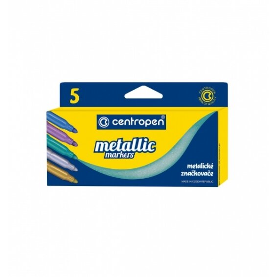 Flomasteriai Centropen Metallic 8690 5 spalvų Flomasteriai Centropen Metallic 8690 5 spalvų