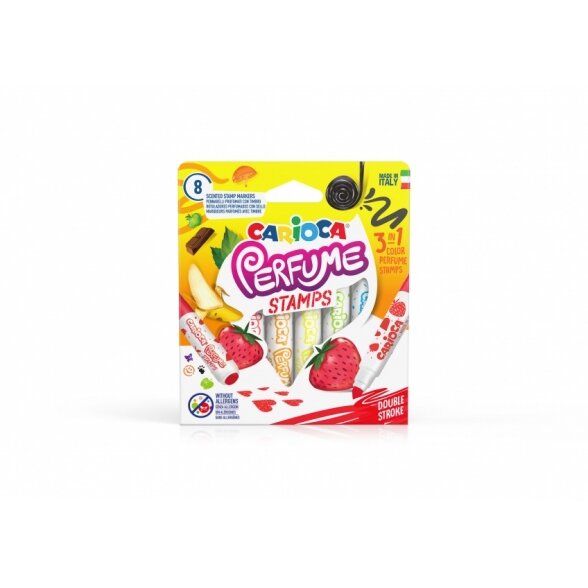 Flomasteriai-antspaudėliai Carioca Perfume Stamps kvepianti 8 spalvų