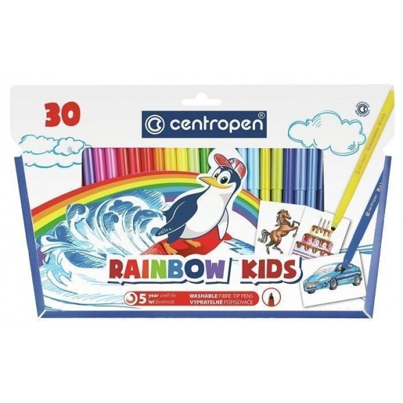 Flomasteriai Centropen RAINBOW KIDS 7550 1 mm 30 spalvų