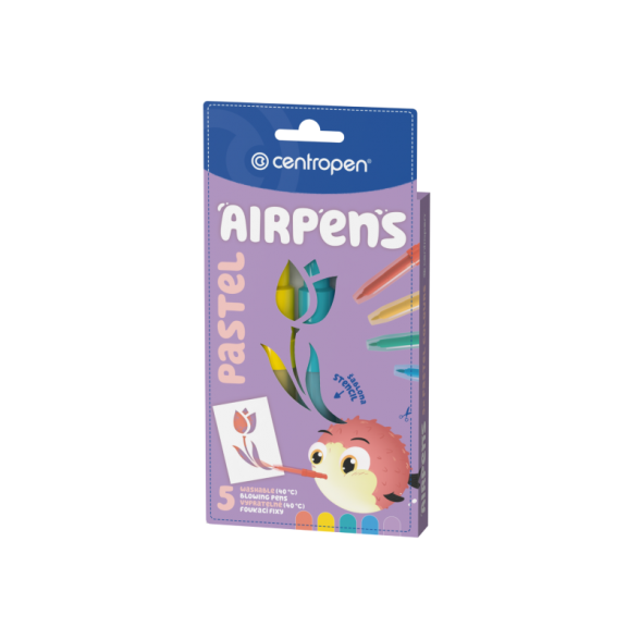 Flomasteriai pučiami Centropen Airpens Pastel 5 spalvų Flomasteriai pučiami Centropen Airpens Pastel 5 spalvų