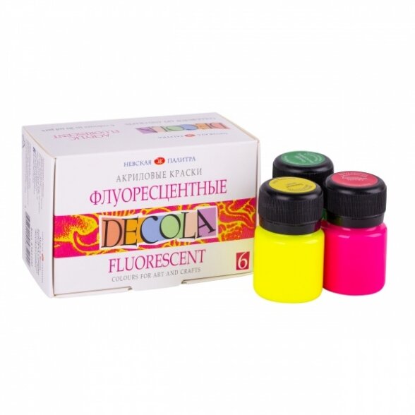 Fluorescentinių akrilų rinkinys Decola 6x20 ml 1 Fluorescentinių akrilų rinkinys Decola 6x20 ml 1