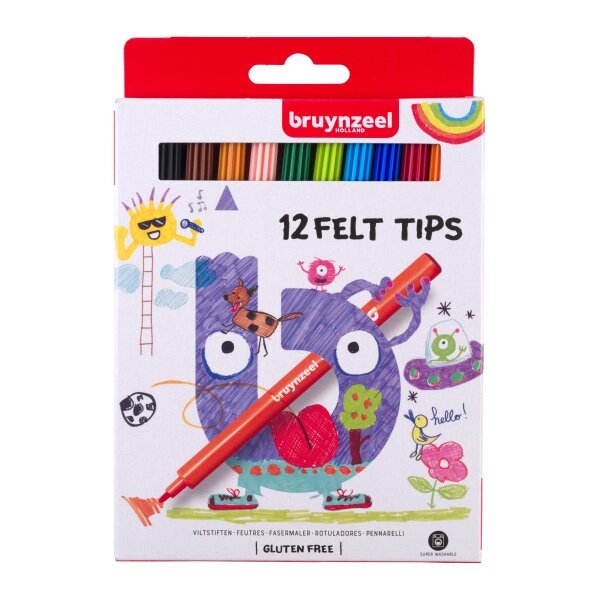 Flomasteriai Bruynzeel Kids 12 spalvų rinkinys Flomasteriai Bruynzeel Kids 12 spalvų rinkinys