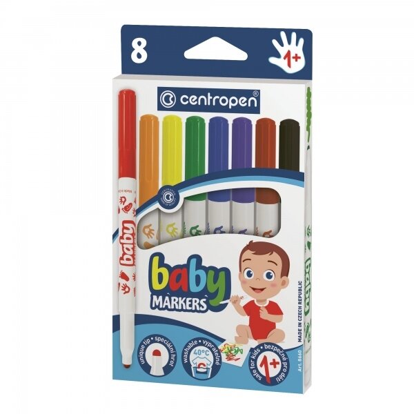 Flomasteriai Centropen Baby Markers 1+ 8660 8 spalvų