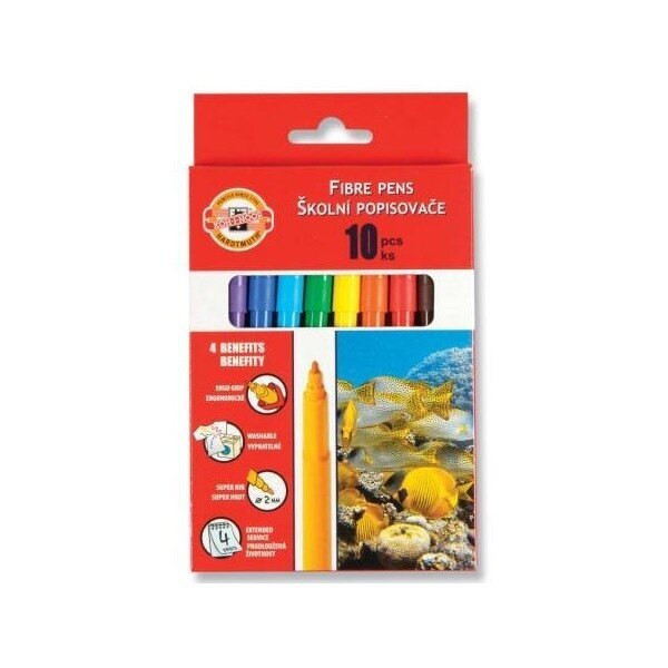 Фломастеры Koh-I-Noor 1002 10 цветов Фломастеры Koh-I-Noor 1002 10 цветов