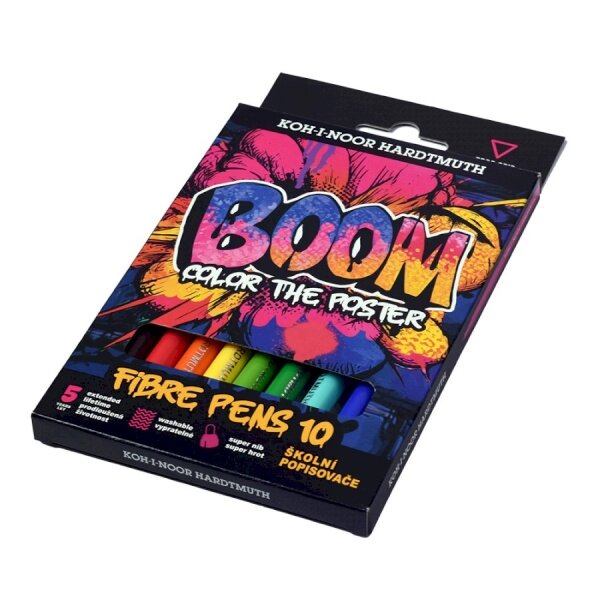Set of Fibre Pens Koh-I-Noor BOOM 1022 10 colors 1 Set of Fibre Pens Koh-I-Noor BOOM 1022 10 colors 1