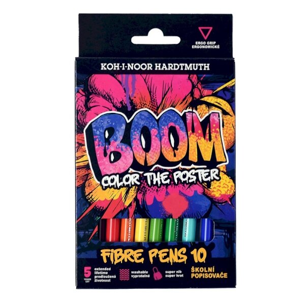 Set of Fibre Pens Koh-I-Noor BOOM 1022 10 colors Set of Fibre Pens Koh-I-Noor BOOM 1022 10 colors
