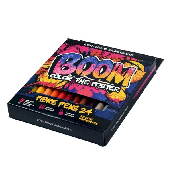 Set of Fibre Pens Koh-I-Noor BOOM 1022 24 colors 1 Set of Fibre Pens Koh-I-Noor BOOM 1022 24 colors 1