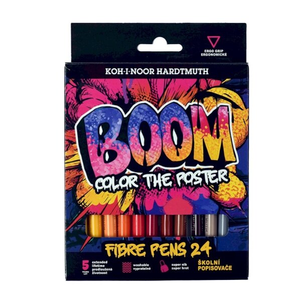 Set of Fibre Pens Koh-I-Noor BOOM 1022 24 colors Set of Fibre Pens Koh-I-Noor BOOM 1022 24 colors