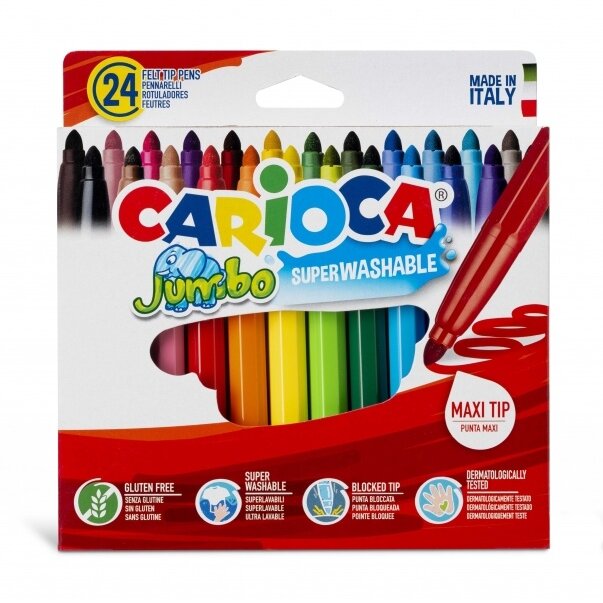Flomasteriai Carioca Jumbo 24 spalvų
