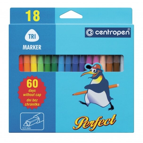Фломастеры несохнущие Centropen Just Perfect 2510 2-3 мм 18 цветов