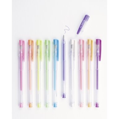 Folia Black Style Pastel Gel Pens 1 mm 10 pcs Assorted Colours