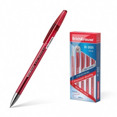 Ручка гелевая ErichKrause R-301 Original Gel Stick 0,5 мм, цвет чернил красный