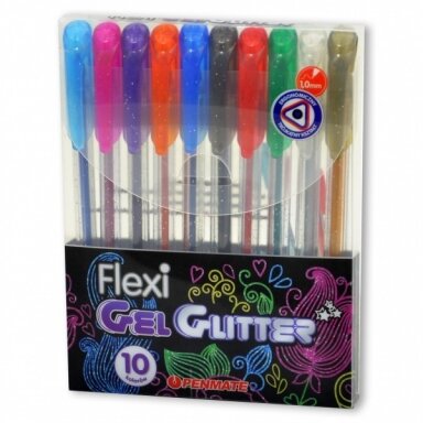 Flexi Glitter Gel Pens Set 10 pcs