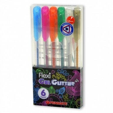 Flexi Glitter Gel Pen 6 pcs
