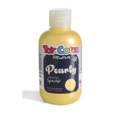 Guašas Toy Color 250 ml puikiai plaunamas perlamutro geltonos spalvos Guašas Toy Color 250 ml puikiai plaunamas perlamutro geltonos spalvos