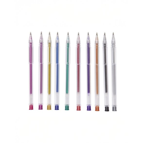 Folia Black Style Metallic Gel Pens 1 mm 10 pcs Assorted Colours 2