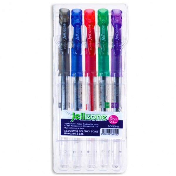 Dong-A Zone Gel Pens Set 0.5 mm 5 pcs Dong-A Zone Gel Pens Set 0.5 mm 5 pcs