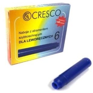 Greitai džiūstančio rašalo kapsulės Cresco 6 vnt mėlynos spalvos Greitai džiūstančio rašalo kapsulės Cresco 6 vnt mėlynos spalvos