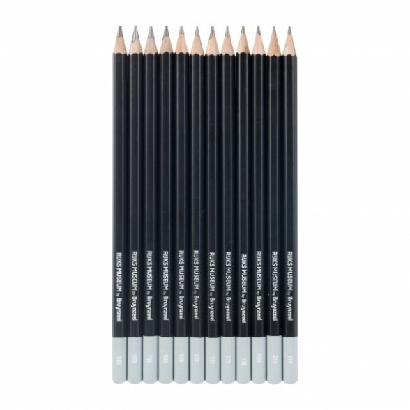 Bruynzeel Van Rijn Graphite 2H-9B Pencils Set 12 Pencils 4