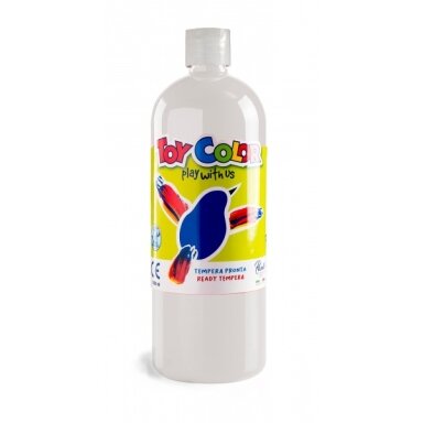 Guašas Toy Color 1000 ml puikiai plaunamas baltas Guašas Toy Color 1000 ml puikiai plaunamas baltas