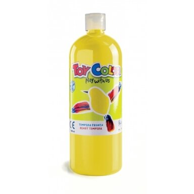 Guašas Toy Color 1000 ml puikiai plaunamas geltonos spalvos Guašas Toy Color 1000 ml puikiai plaunamas geltonos spalvos