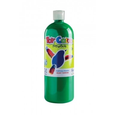 Guašas Toy Color 1000 ml puikiai plaunamas ryškiai žalios spalvos Guašas Toy Color 1000 ml puikiai plaunamas ryškiai žalios spalvos