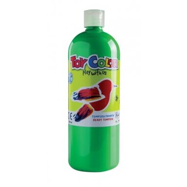Guašas Toy Color 1000 ml puikiai plaunamas šviesiai žalios spalvos Guašas Toy Color 1000 ml puikiai plaunamas šviesiai žalios spalvos