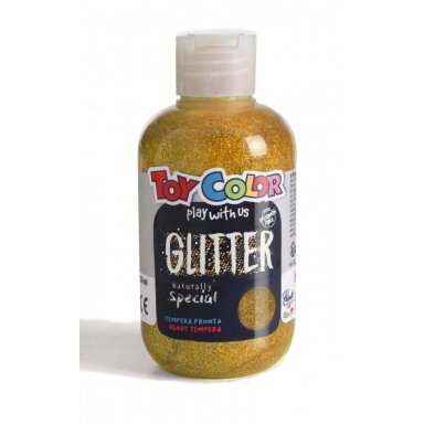 Гуашь Toy Color Glitter 250 мл перламутровая золотая