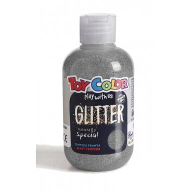 Гуашь Toy Color Glitter 250 мл перламутровая серебряная