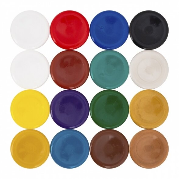 Gouache artists' colours set "Sonnet" 16 colours in 20 ml jars, cardboard box 2