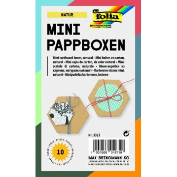 Heksagoninių dėžučių rinkinys dekoracijai Folia Mini, 10 vnt rudos spalvos 3 Heksagoninių dėžučių rinkinys dekoracijai Folia Mini, 10 vnt rudos spalvos 3