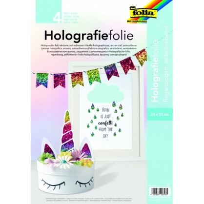 Holographic Foil RAINBOW, self-adhesive, 23x33cm, 4 sheets