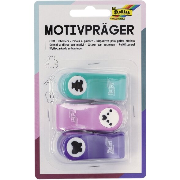 Craft Embossers ALL-YEAR ASSORTMENT, Kit 2, 3 stamps à 15mm, assorted