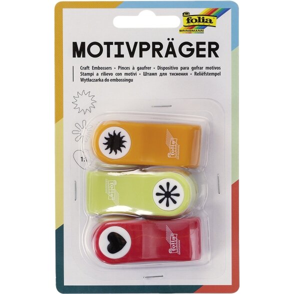 Craft Embossers ALL-YEAR ASSORTMENT, Kit 1, 3 stamps à 15mm, assorted